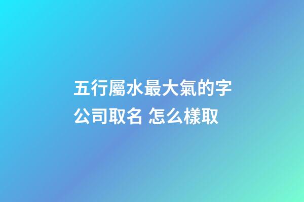 五行屬水最大氣的字公司取名 怎么樣取-第1張-公司起名-玄機(jī)派